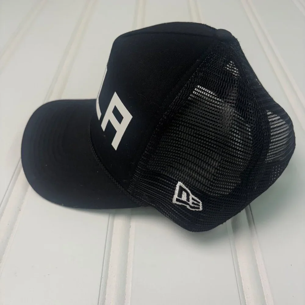 Women's New Era Black New Orleans Saints McGee Trucker 9FORTY Adjustable Hat - Picture 3 of 9